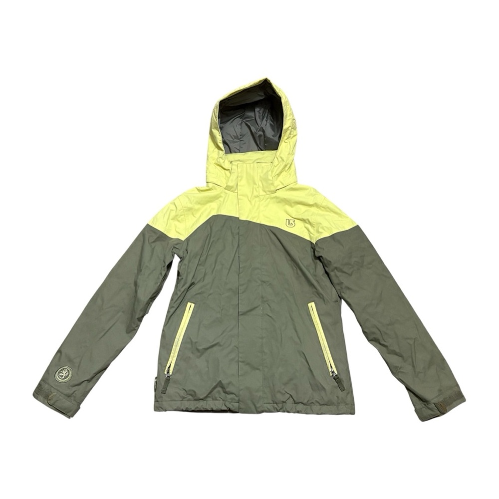 Burton olive green and lemon yellow ski/snowboard winter coat
